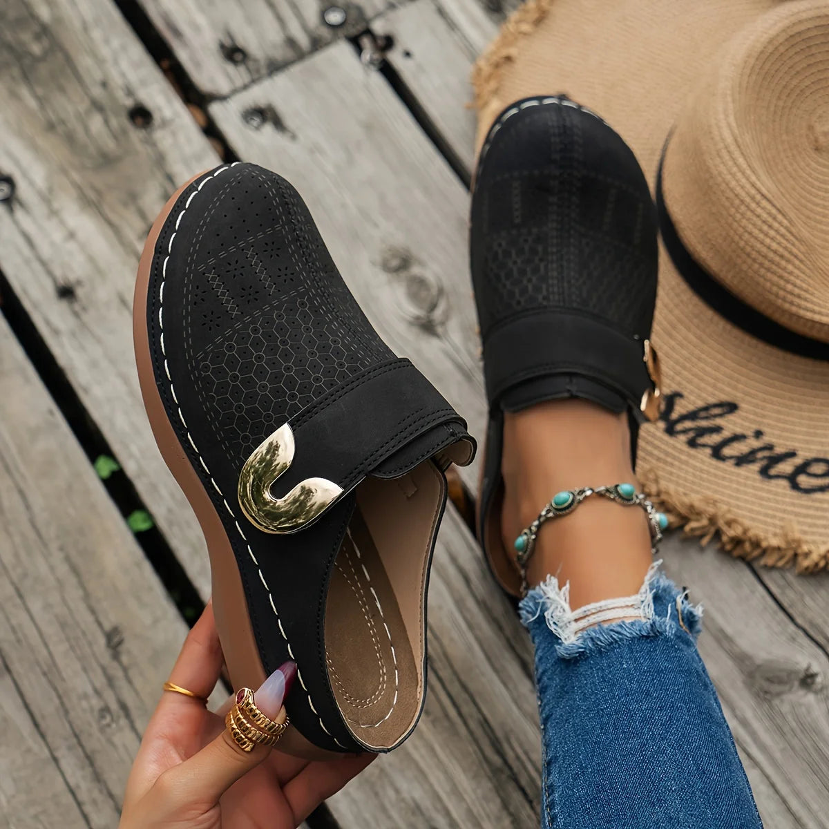 THE ELEVINA | CHIC COMFORT WEDGE SANDALS