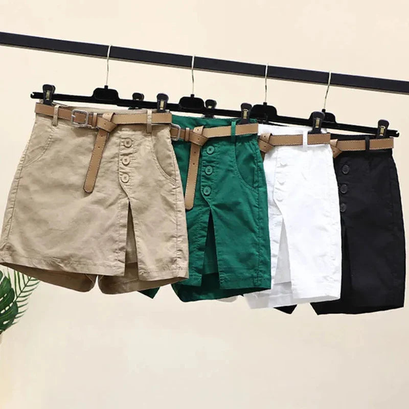 THE ARLETTE | LOOSE BELTED SKORT PANTS
