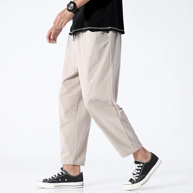 THE RUMI | RELAXED LINEN CROP PANTS