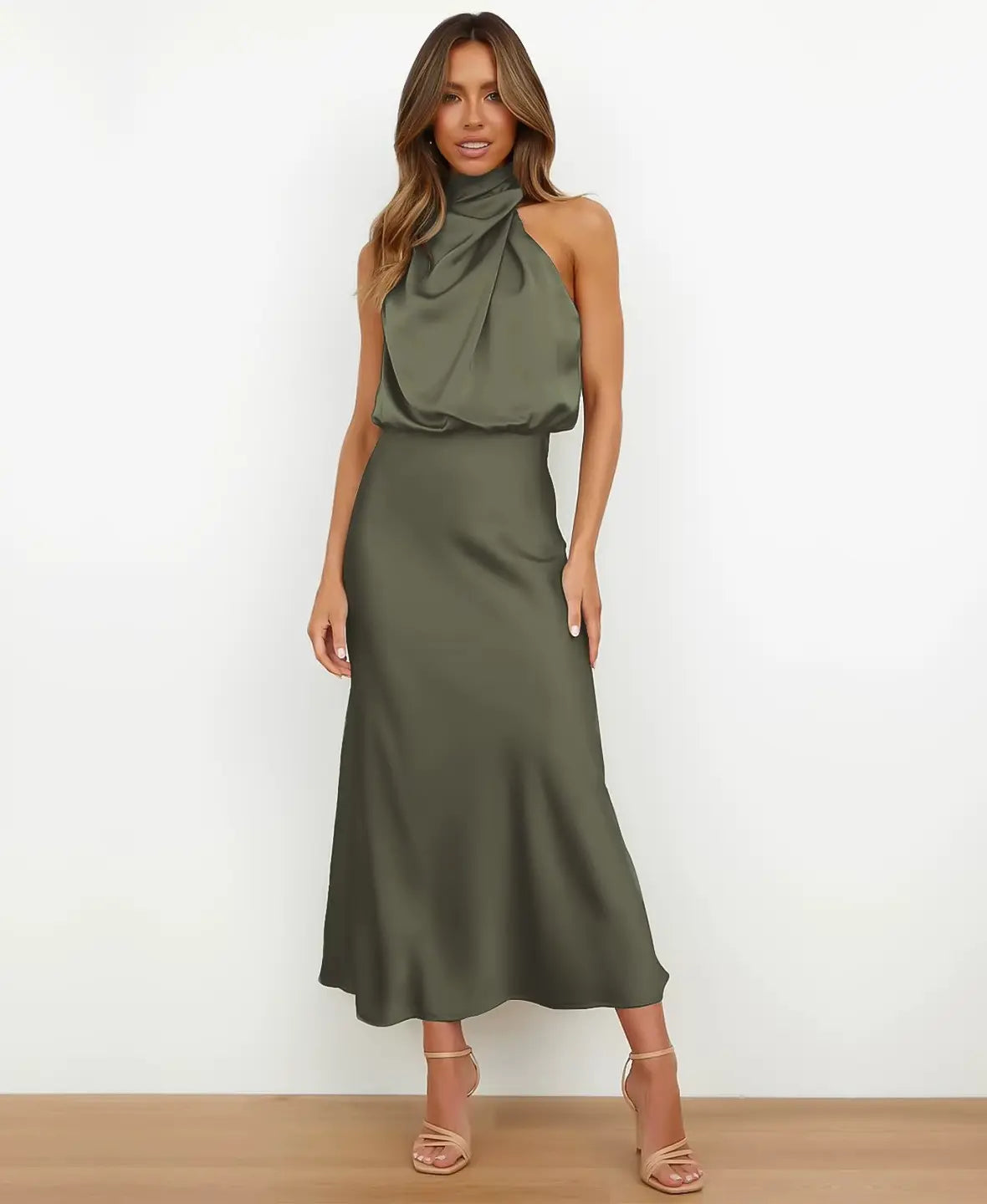THE SOLÈNE | ELEGANT HIGH-WAIST MIDI DRESS