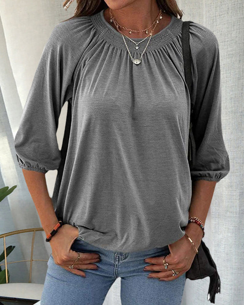 THE MELINA | RELAXED 3/4 SLEEVE CREW TEE