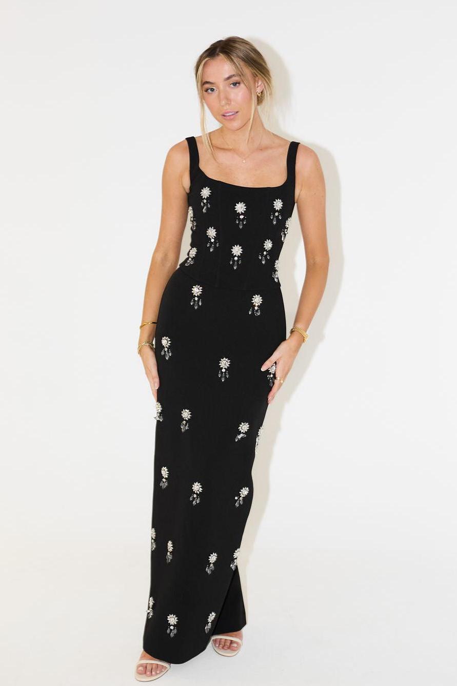 THE CELESTE | CRYSTAL MAXI SKIRT SET