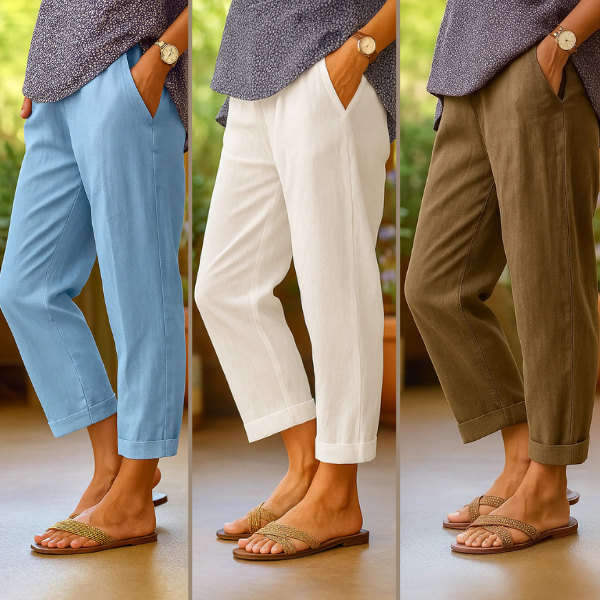 THE RIVANA | RELAXED COTTON LINEN SUMMER PANTS