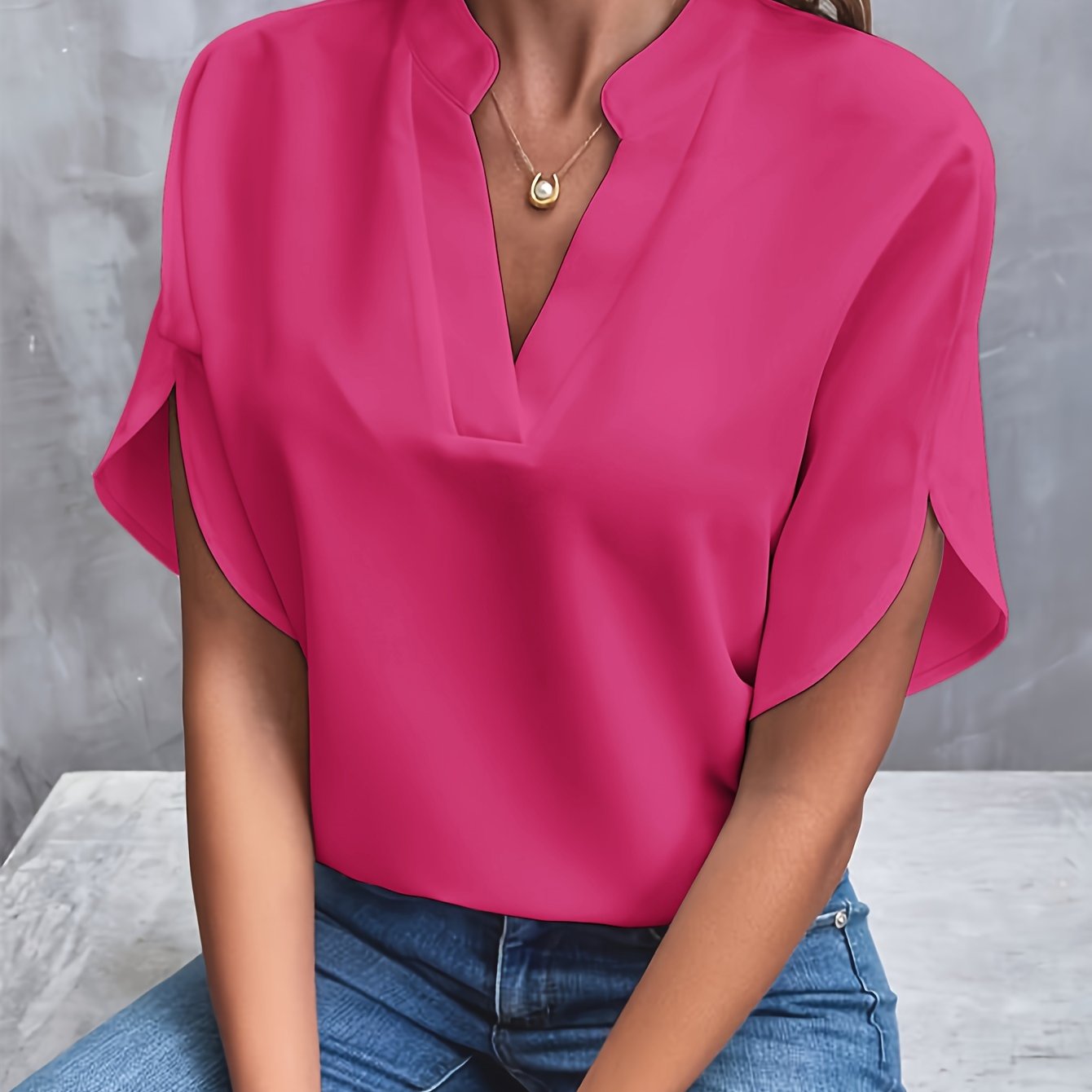 THE LINDA | ELEGANT DRAPE BLOUSE