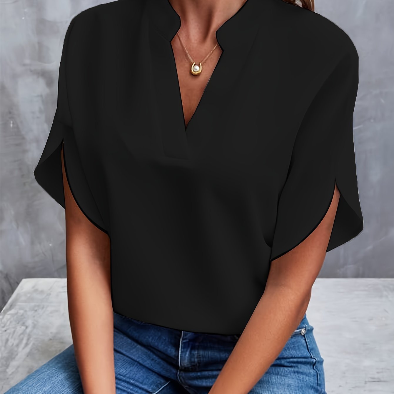 THE LINDA | ELEGANT DRAPE BLOUSE