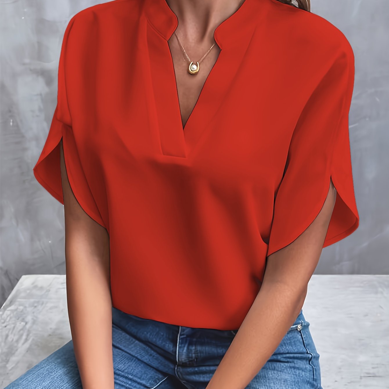 THE LINDA | ELEGANT DRAPE BLOUSE