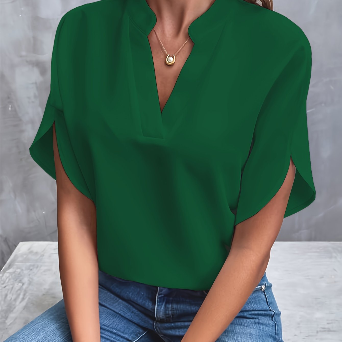 THE LINDA | ELEGANT DRAPE BLOUSE