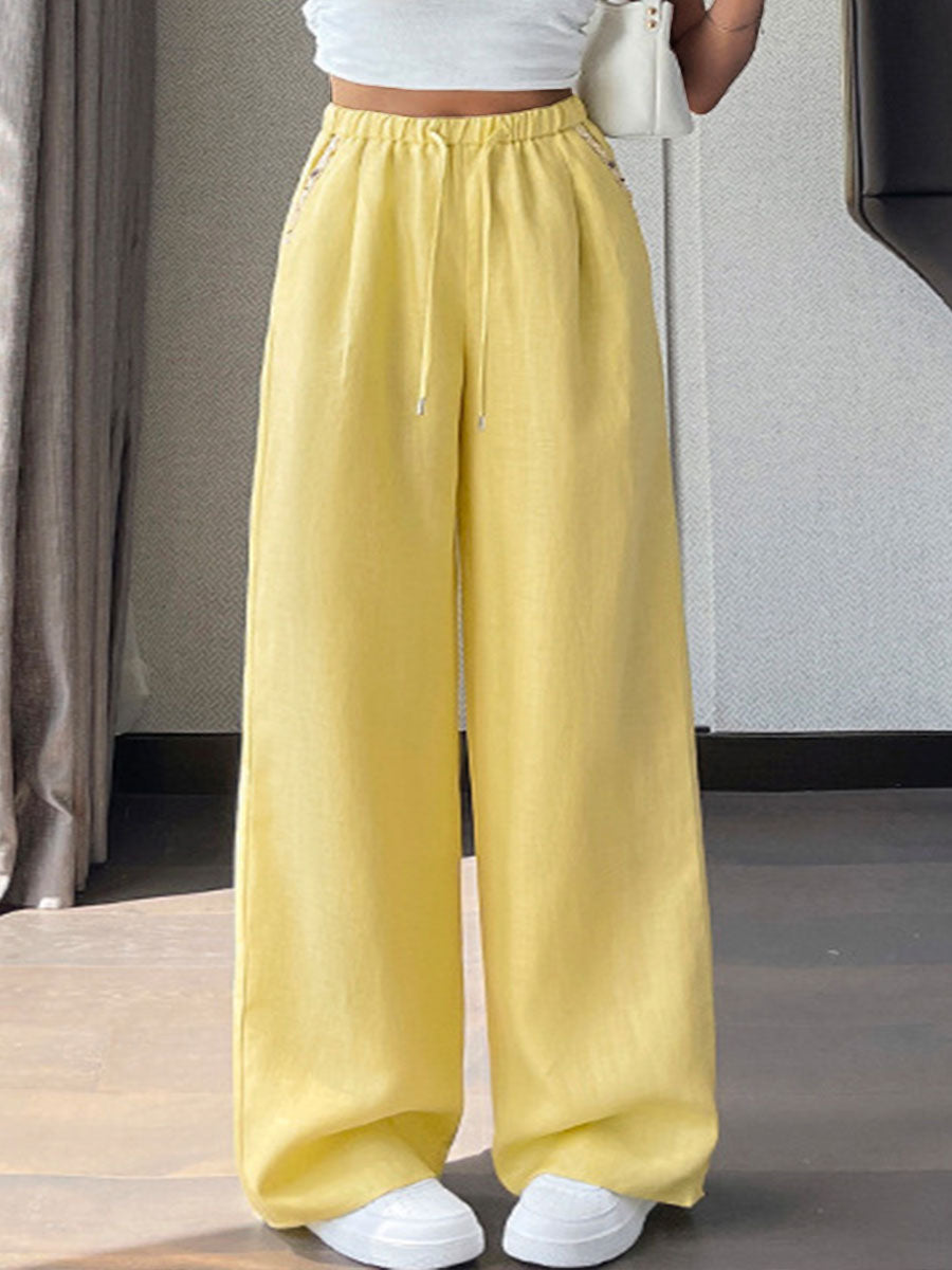 THE ELISE | FLOW LINEN WIDE-LEG PANTS