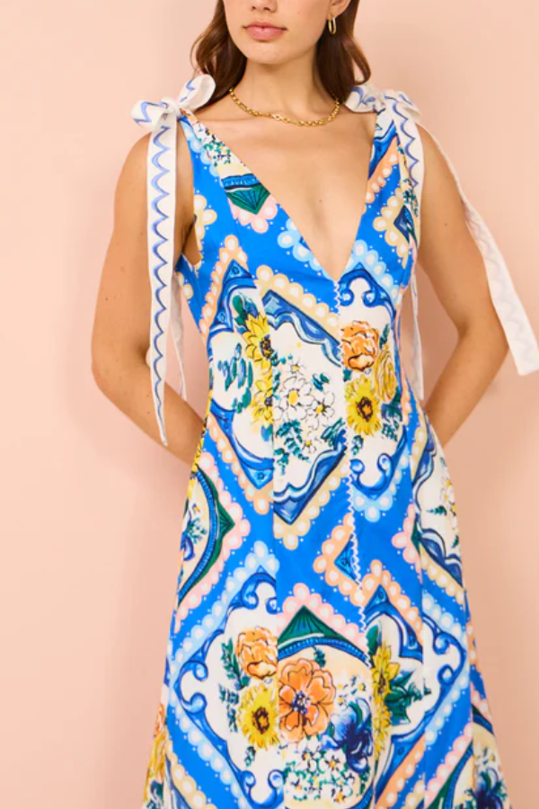 THE DALE | TIE SHOULDER MAXI DRESS