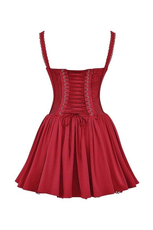THE AGNES | LACES CORSET MINI PUFF DRESS