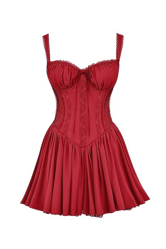 THE AGNES | LACES CORSET MINI PUFF DRESS