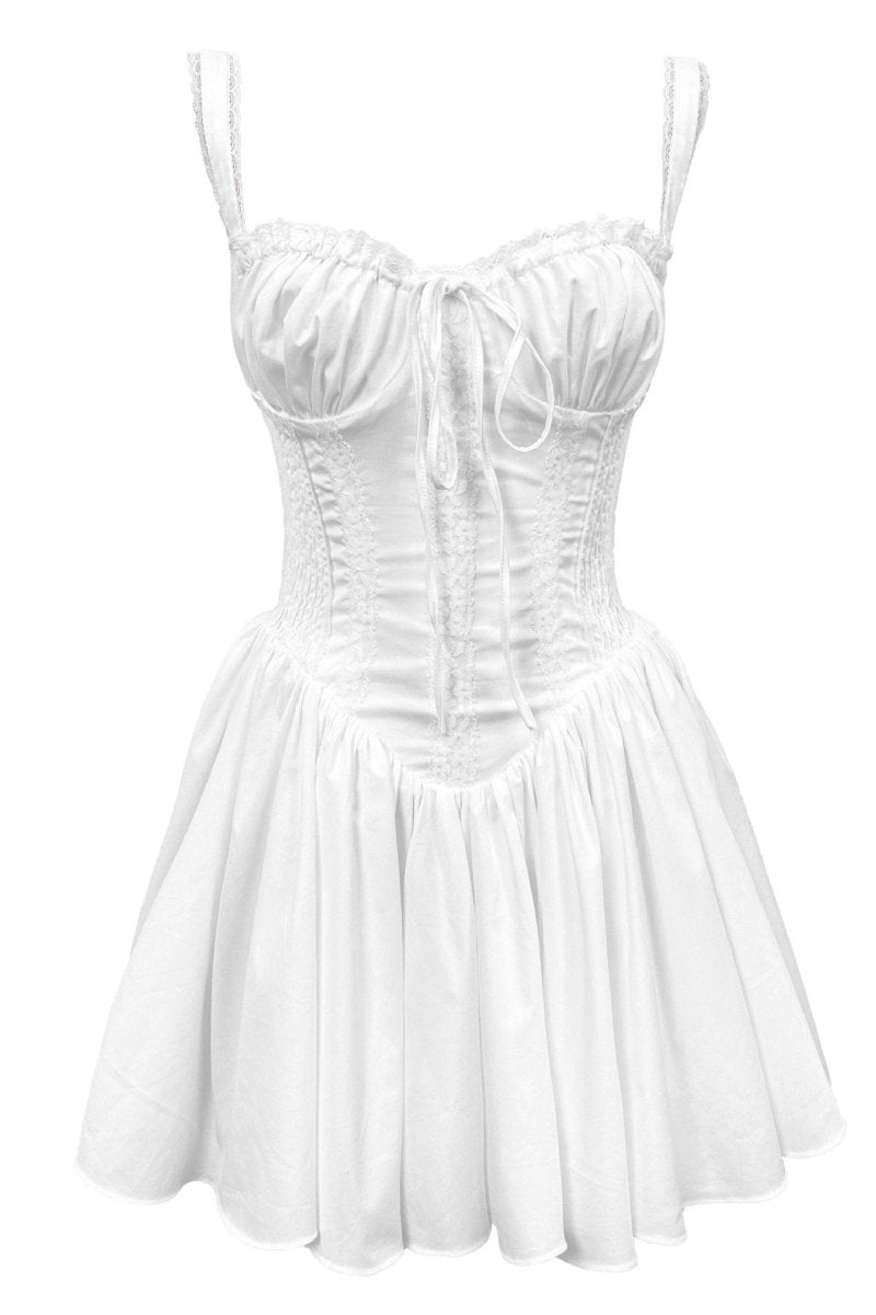 THE AGNES | LACES CORSET MINI PUFF DRESS