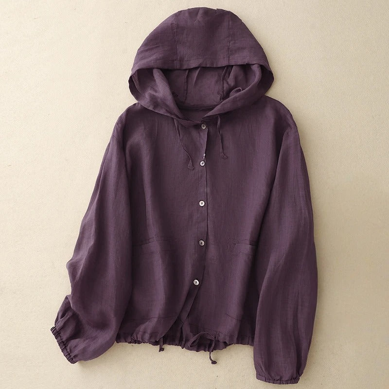 THE AYLA | LINEN HOODED TOP