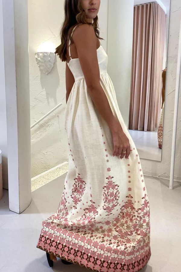 THE DAWN | LINEN BLEND POCKETED STRAP LOOSE MAXI DRESS