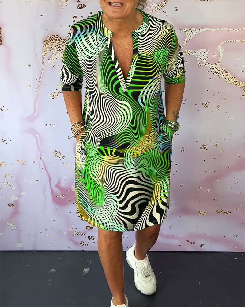 THE BELEN | COLOURFUL V-NECK DRESS