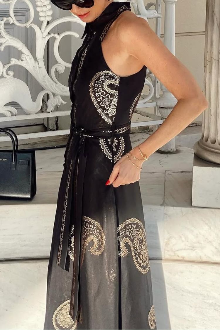 THE VACATION | SLEEVELESS TIE-UP POCKETED MAXI DRESS
