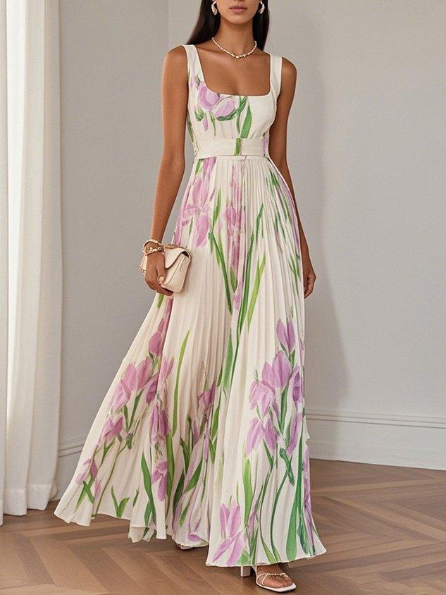 THE ALINOR | FLORAL CHIFFON MAXI DRESS