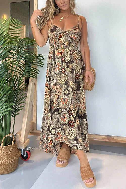 THE LYNN | LACE-UP SLIT MAXI CAMI DRESS