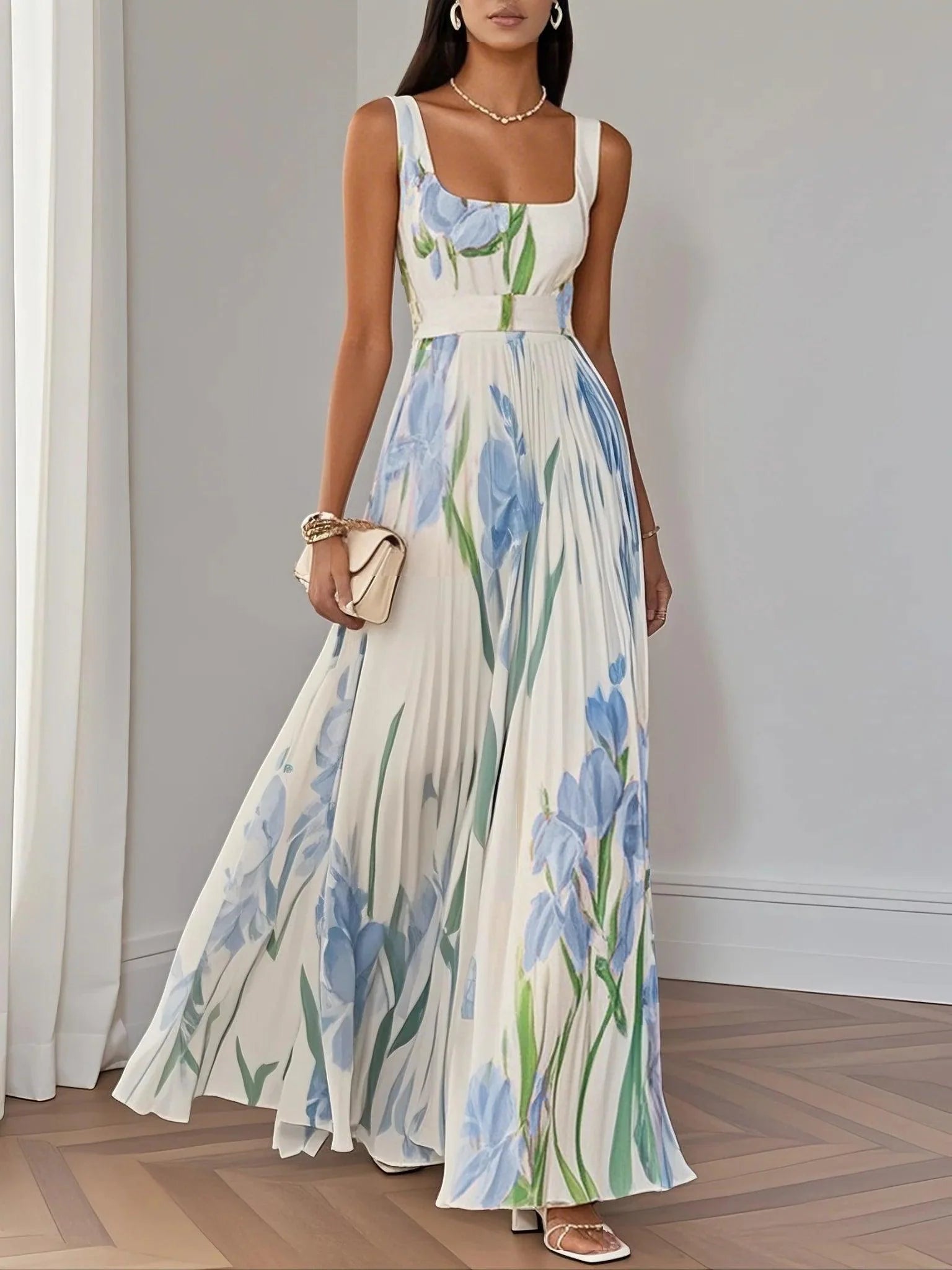 THE ALINOR | FLORAL CHIFFON MAXI DRESS