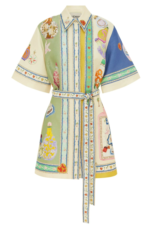 THE SARA | LINEN BELTED POCKET SHIRT MINI DRESS
