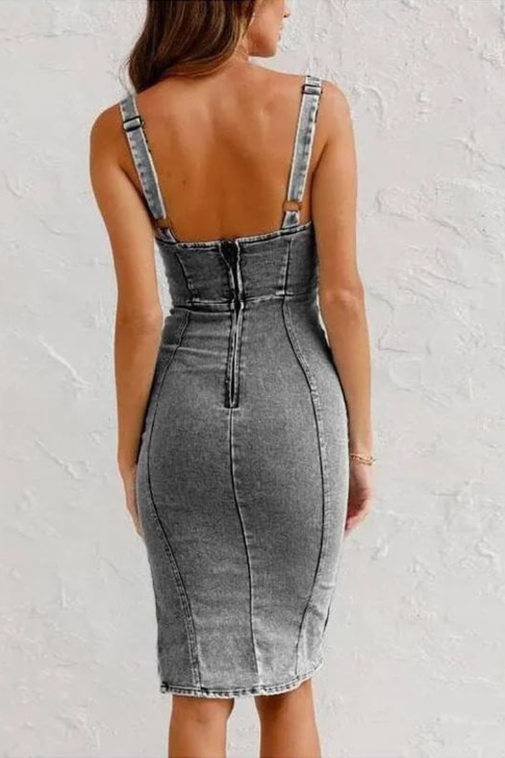 THE ELODIE | ELEGANT DENIM CAMISOLE DRESS