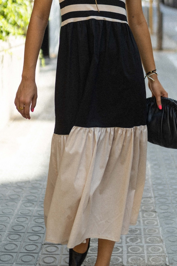 THE SALLY | LONG SUSPENDER DRESS
