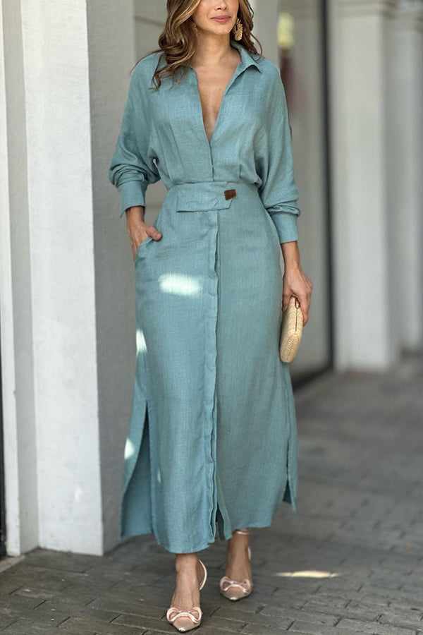 THE MAEVE | POCKETED LINEN SHIRT DRESS