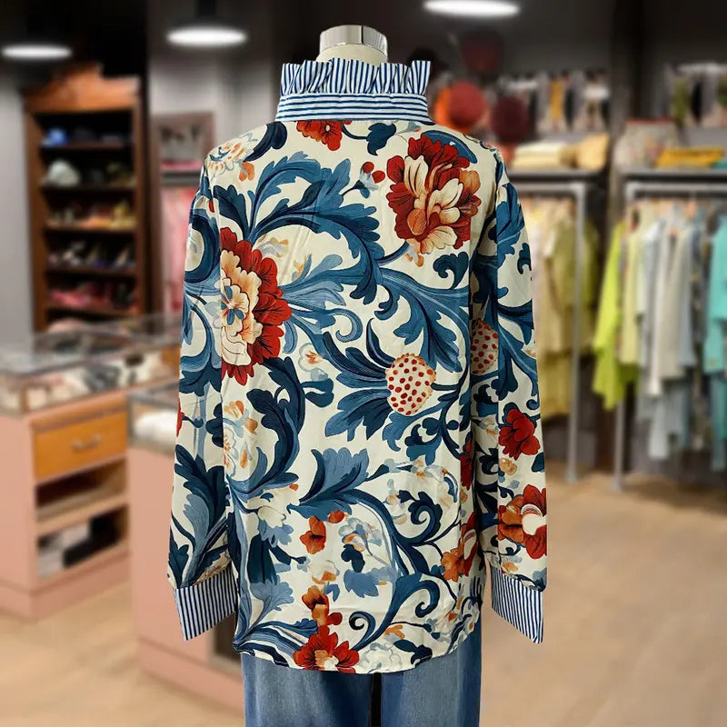 THE CORA | VINTAGE FLORAL PRINTED BLOUSE
