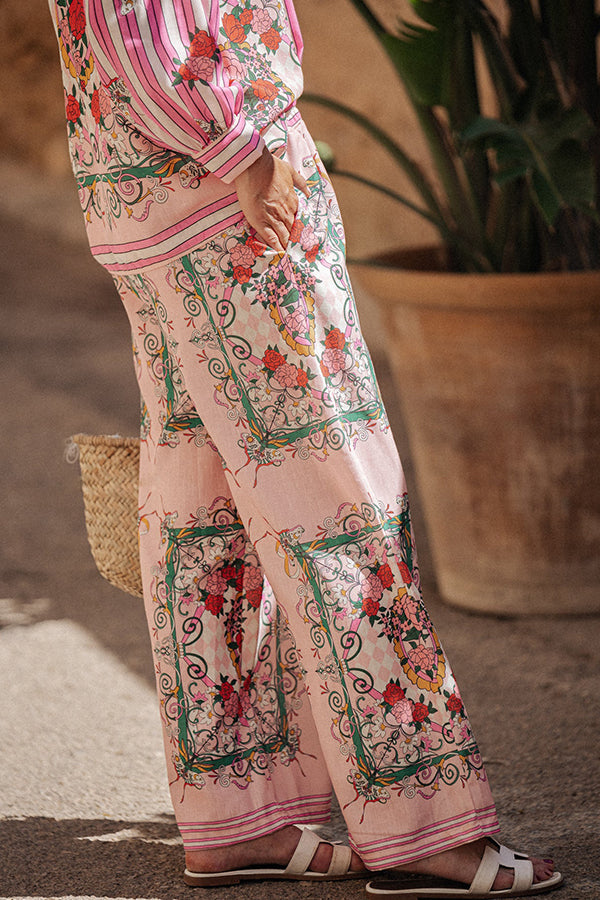 THE GLORIA | LOOSE BLOUSE AND ELASTIC WAIST POCKETED PANTS SET