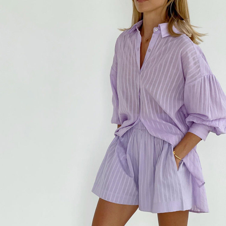 THE VIOLA | BREEZY BUTTON-UP AND SHORTS ENSEMBLE
