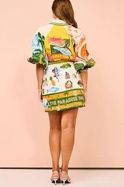 THE JESSIE | LINEN BELTED POCKET SHIRT MINI DRESS