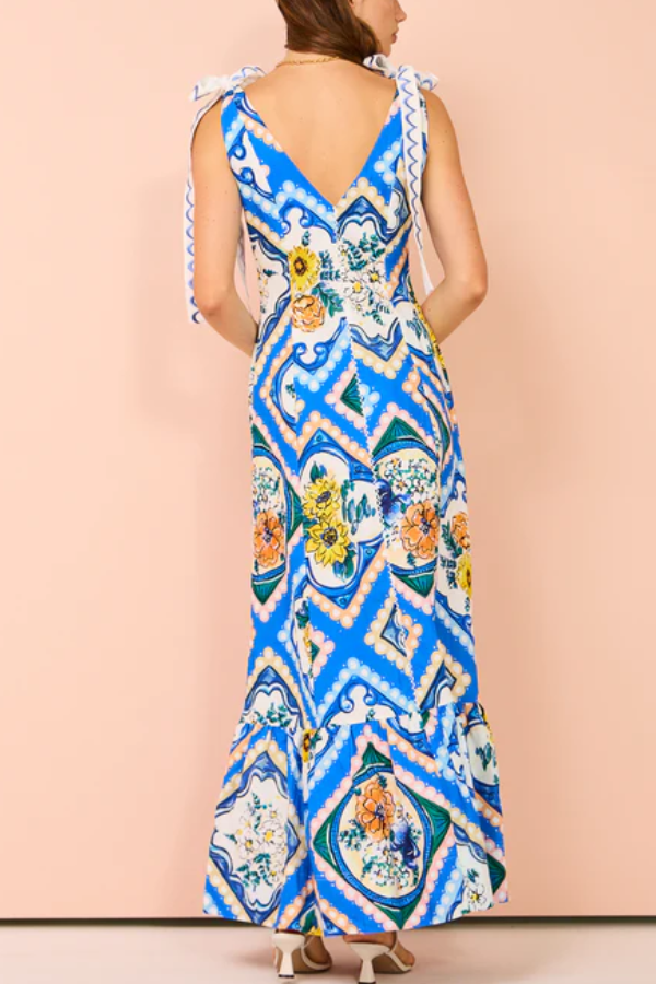 THE DALE | TIE SHOULDER MAXI DRESS