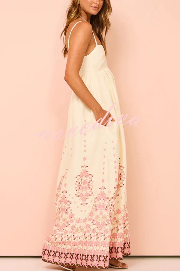 THE DAWN | LINEN BLEND POCKETED STRAP LOOSE MAXI DRESS