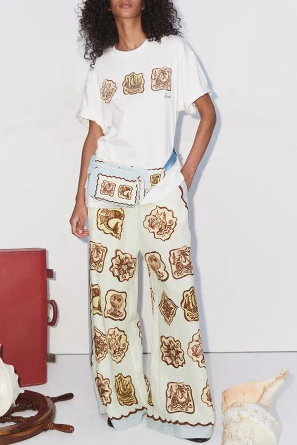THE VICTORIA | LINEN ELASTIC WAIST POCKET WIDE LEG PANTS