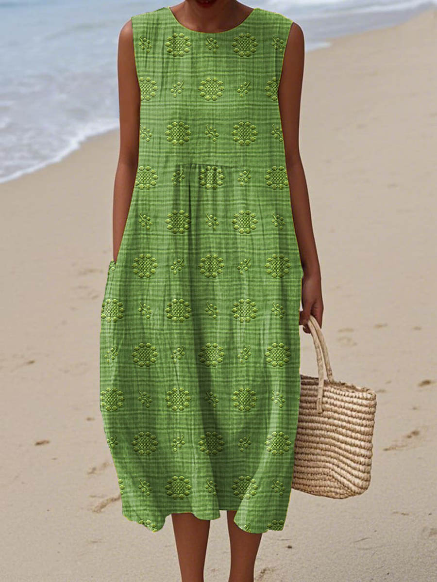 THE ROSE | ELEGANT SLEEVELESS DRESS WITH POCKETS