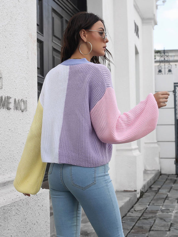 THE NOEMI | COLOURBLOCK CHUNKY KNIT CARDIGAN