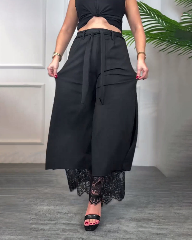 THE ELIORA | EMBROIDERED WIDE-LEG PANTS