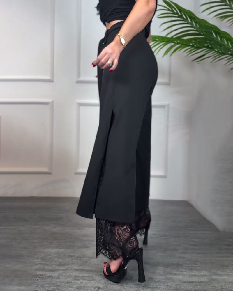 THE ELIORA | EMBROIDERED WIDE-LEG PANTS