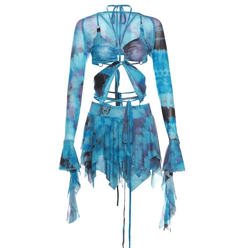 THE ZARELIA | TIE-DYE HALTER MINI SET