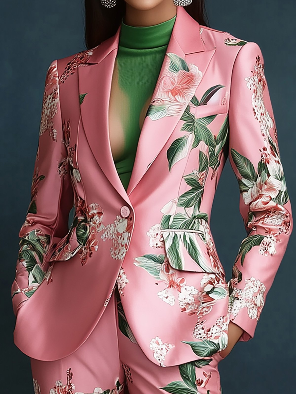 THE VERSAILLES | SATIN PRINT BLAZER