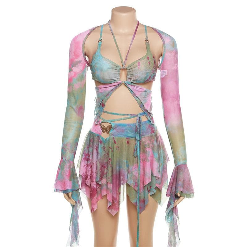 THE ZARELIA | TIE-DYE HALTER MINI SET
