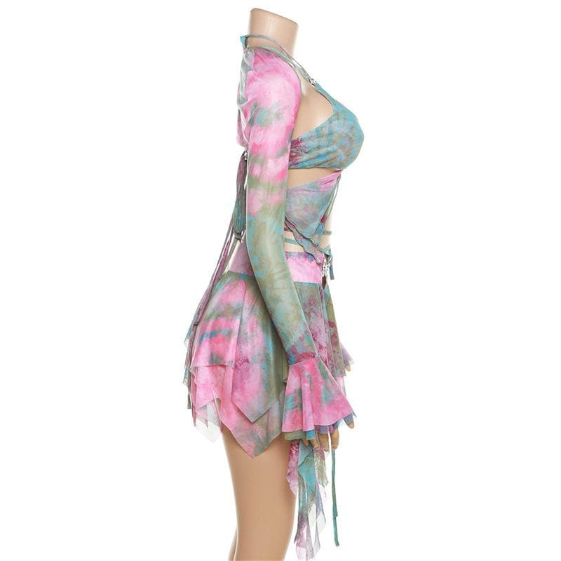 THE ZARELIA | TIE-DYE HALTER MINI SET