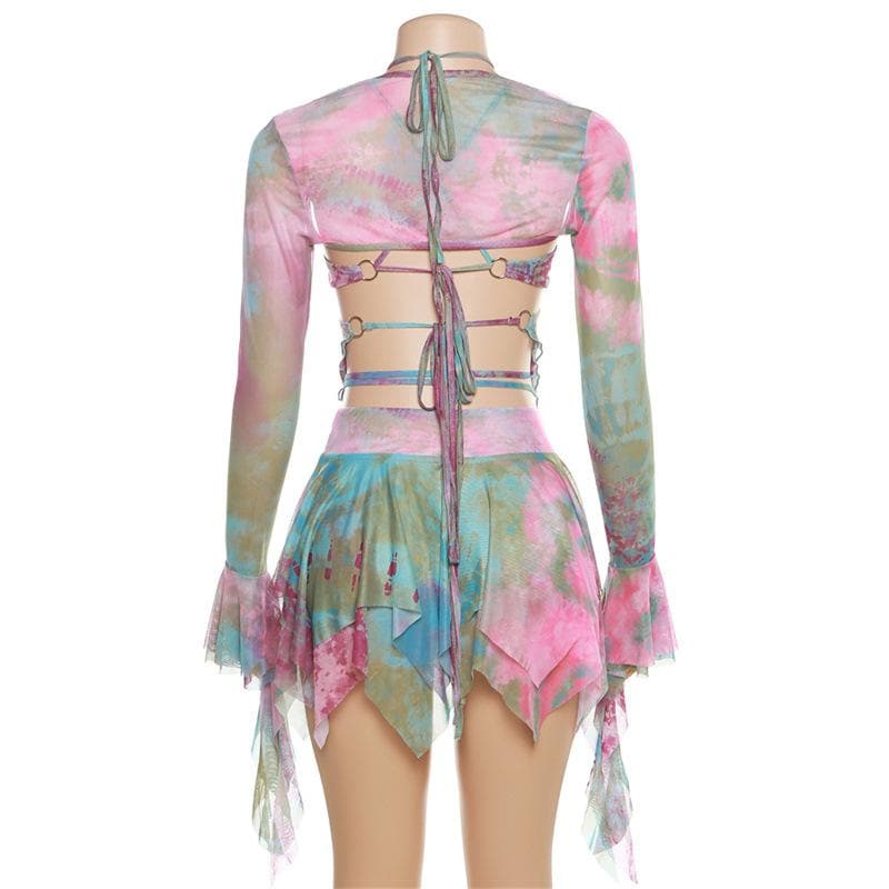 THE ZARELIA | TIE-DYE HALTER MINI SET