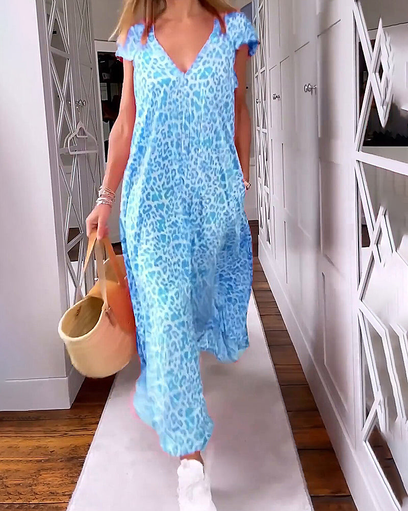 THE ZAYLA | PRINTED V-NECK MAXI