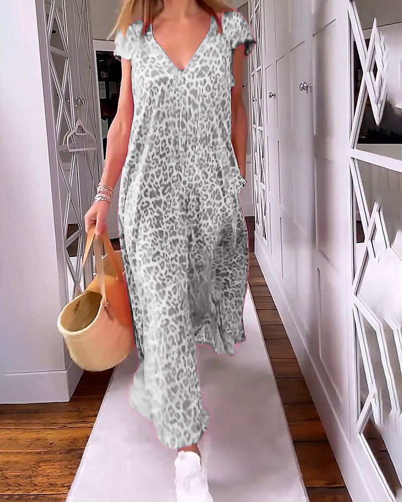 THE ZAYLA | PRINTED V-NECK MAXI