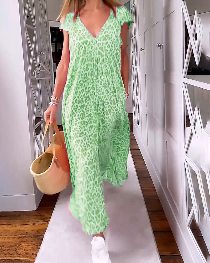 THE ZAYLA | PRINTED V-NECK MAXI