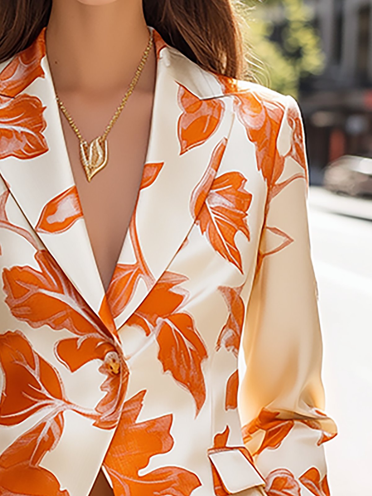 THE AUTUMN LEAVES | SATIN PRINT BLAZER