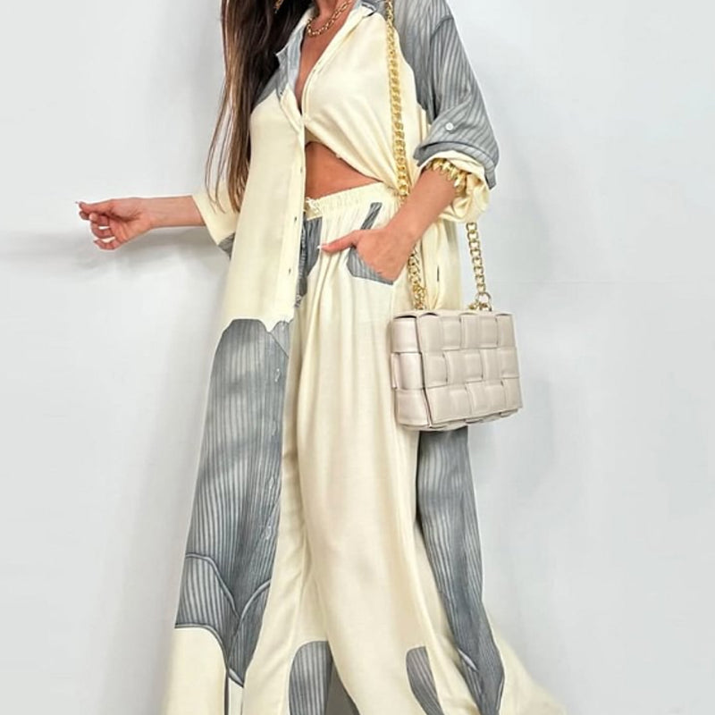 THE LOREN | BUTTON-DOWN SHIRT & DRAWSTRING PANTS SET