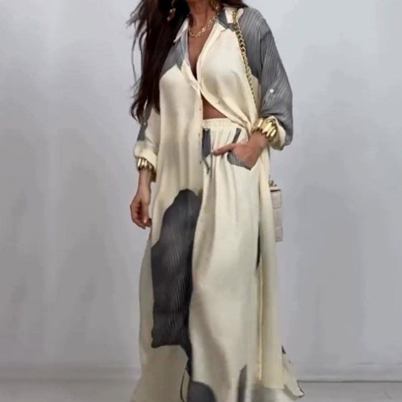 THE LOREN | BUTTON-DOWN SHIRT & DRAWSTRING PANTS SET