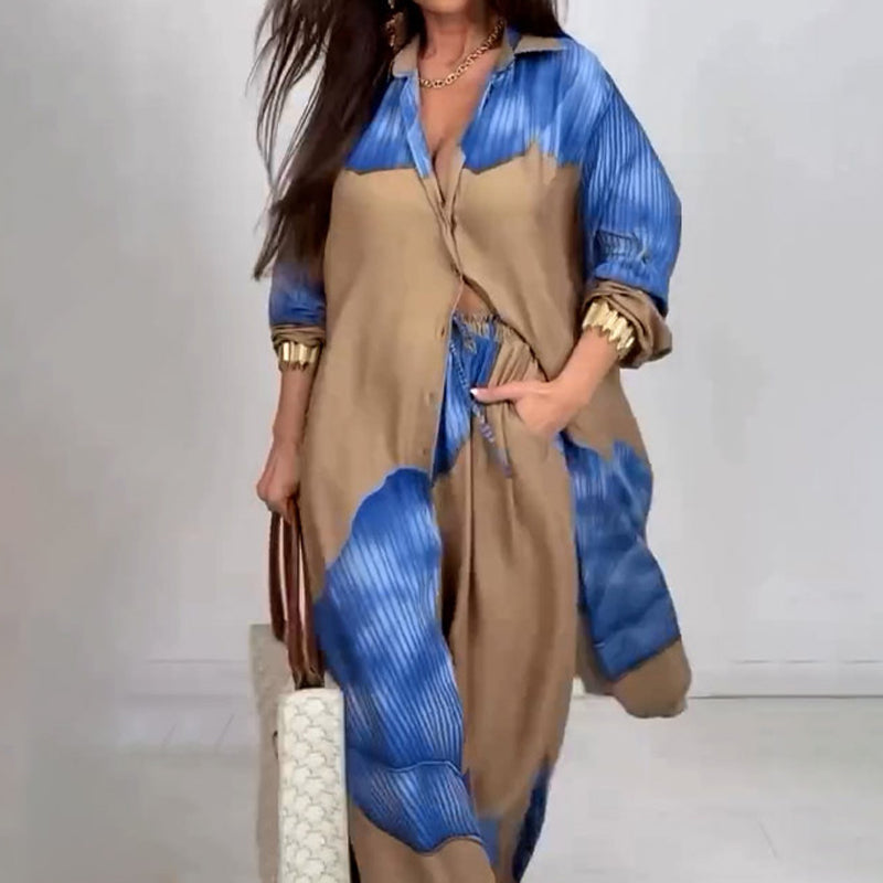 THE LOREN | BUTTON-DOWN SHIRT & DRAWSTRING PANTS SET